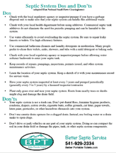 Septic System Dos and Don'ts